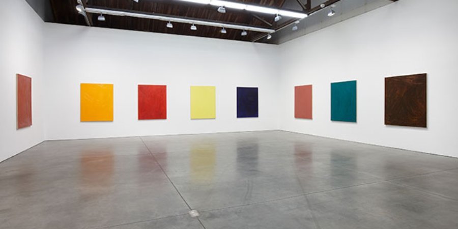 Smith is known for his painterly canvases that reveal his own hand. 